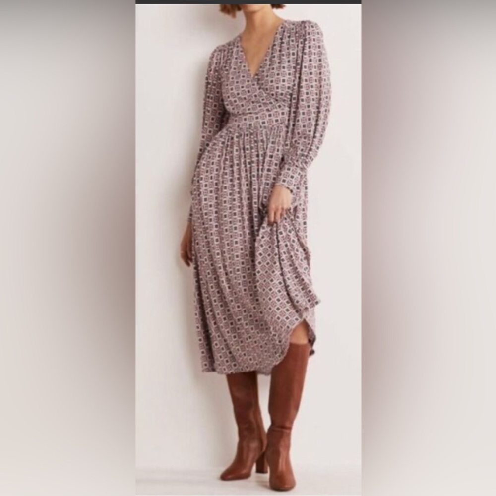 Boden Anna geometric midi dress 8